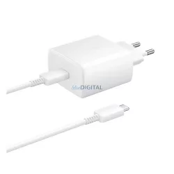   SAMSUNG hálózati töltő Type-C aljzat (45W, PD gyorstöltő + 100cm Type-C kábel) FEHÉR