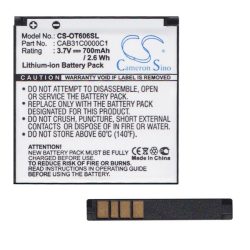   CAMERON SINO akku 700mAh LI-ION (CAB31C0000C1 kompatibilis) Alcatel OT-606