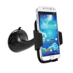   Autós tartó (szélvédőre, tapadókorongos, 360°) FEKETE 