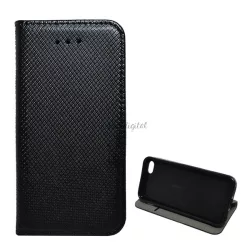   Tok álló, bőr hatású (FLIP, oldalra nyíló, asztali tartó funkció, rombusz minta) FEKETE Apple iPhone 5C