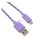 Adatkábel (USB - microUSB, 200cm, szőtt/cipőfűző) LILA