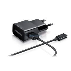SAMSUNG hálózati töltő USB aljzat (10W + ECC1DU4BBE/ECB-DU5AB microUSB kábel) FEKETE