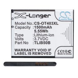   CAMERON SINO Li-Ion akku (3.7V/1500mAh, Alcatel CAB60B0000C2 kompatibilis) FEKETE Alcatel Fire (OT-4012), Vodafone Smart 4 mini (VF785), Vodafone Smart 4 fun (VF685), Alcatel Pop D3 (OT-4035D), Vodafone Smart First 6 (VF695), Alcatel Pixi 3 4 (OT-401