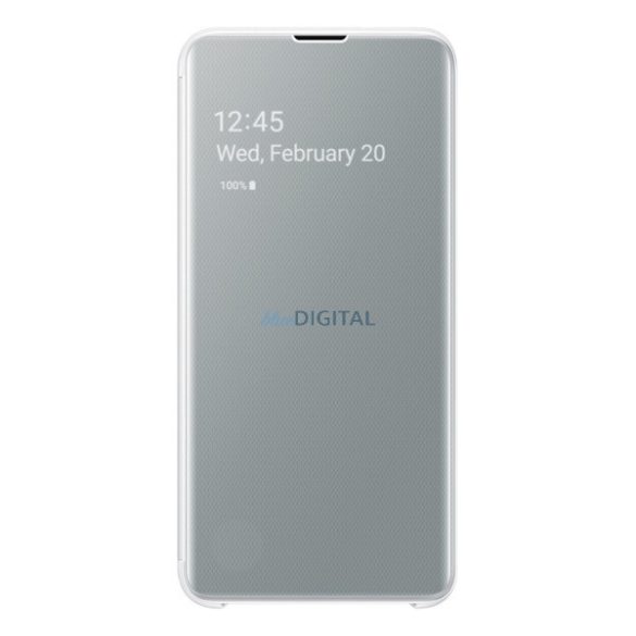 SAMSUNG tok álló (aktív FLIP, oldalra nyíló, átlátszó előlap) FEHÉR Samsung Galaxy S10e (SM-G970)