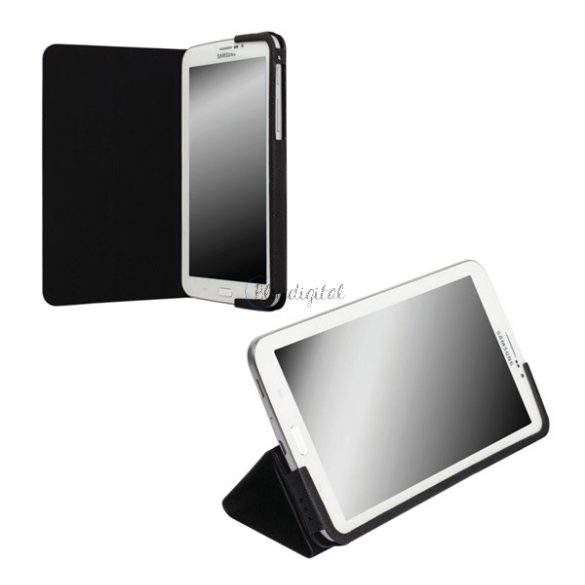 KRUSELL MALMÖ bőr hatású tok (FLIP, asztali tartó funkció) FEKETE Samsung Galaxy Tab4 7.0 3G (SM-T231)