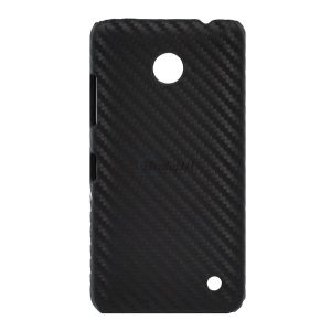 Műanyag telefonvédő (karbon minta) FEKETE Nokia Lumia 635, Nokia Lumia 630