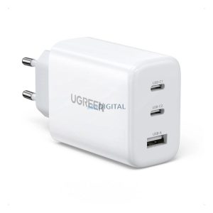 UGREEN CD275 hálózati töltő USB+2 Type-C aljzat (65W, PD gyorstöltő 4.0) FEHÉR