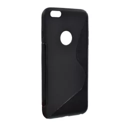   Szilikon telefonvédő (S-line, log kivágás) FEKETE Apple iPhone 6 Plus 5.5, Apple iPhone 6S Plus 5.5