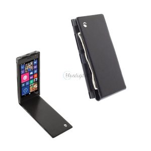 KRUSELL WalletCase KALMAR tok álló, bőr hatású (FLIP, bankkártya tartó) FEKETE Nokia Lumia 735, Nokia Lumia 730