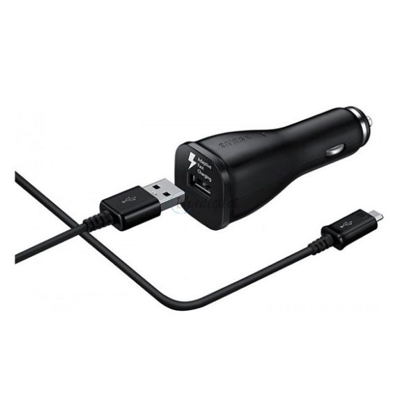 SAMSUNG autós töltő USB aljzat (10W, gyorstöltő + ECB-DU4EBE microUSB kábel) FEKETE