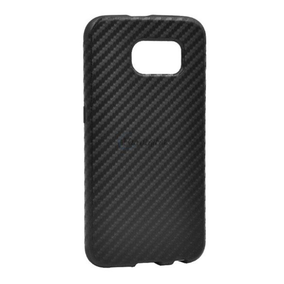 Szilikon telefonvédő (karbon minta) FEKETE Samsung Galaxy S6 (SM-G920)