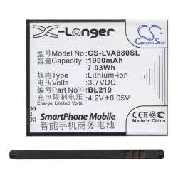   CAMERON SINO Li-Ion akku (3.7V/1900mAh, Lenovo BL219 kompatibilis) FEKETE 