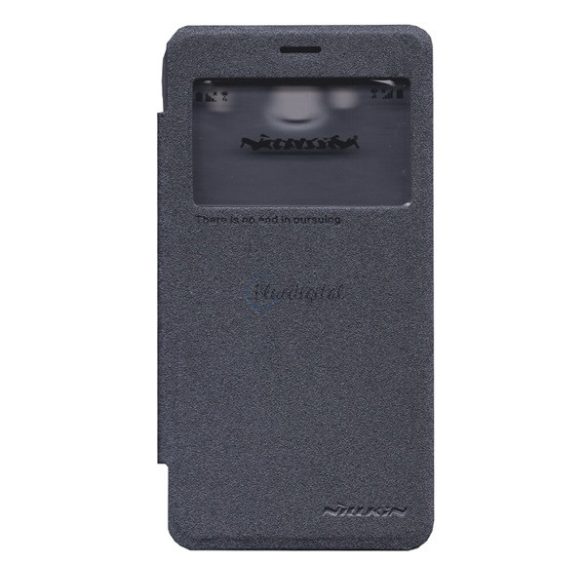NILLKIN SPARKLE műanyag telefonvédő (mikroszálas bőr hatású FLIP, oldalra nyíló, hívószámkijelzés, S-View Cover) FEKETE Xiaomi Redmi 2 