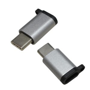 Adapter (microUSB aljzat - Type-C, adatátvitel és töltés) EZÜST