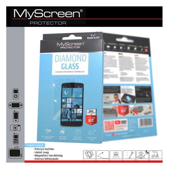 MYSCREEN DIAMOND GLASS képernyővédő üveg (extra karcálló, ütésálló, 0.33mm, 9H) ÁTLÁTSZÓ Huawei P8 Lite