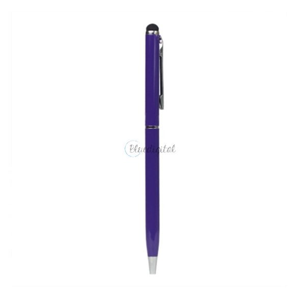 Érintőképernyő ceruza 2in1 (univerzális, toll, kapacitív érintőceruza, 13cm) LILA