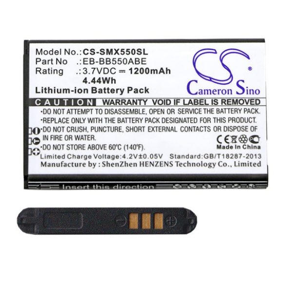 CAMERON SINO Li-Ion akku (3.7V/1200mAh, Samsung EB-BB550ABE kompatibilis) FEKETE Samsung Xcover 550 (SM-B550)