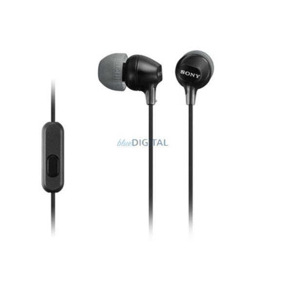 SONY fülhallgató SZTEREO (3.5mm jack, mikrofon, felvevő gomb) FEKETE