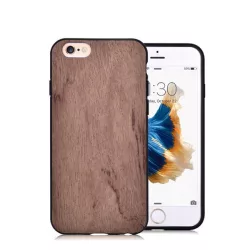   VOUNI szilikon telefonvédő (fa hátlap) BARNA Apple iPhone 6S 4.7, Apple iPhone 6 4.7