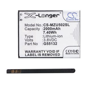 CAMERON SINO Li-Polymer akku (3.8V/2000mAh, NAVON G55132 kompatibilis) FEKETE Navon Mizu D502, Navon Mizu D502s, Navon Mizu M502