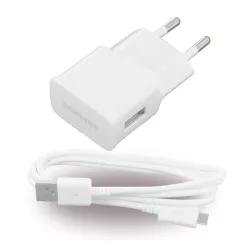   SAMSUNG hálózati töltő USB aljzat (5W + ECB-DU4AWE microUSB kábel) FEHÉR