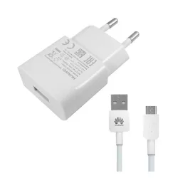  HUAWEI HW-050100E01W hálózati töltő USB aljzat (5W + microUSB kábel) FEHÉR