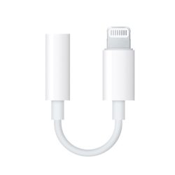 APPLE adapter kábel (3.5mm jack aljzat - lightning) FEHÉR