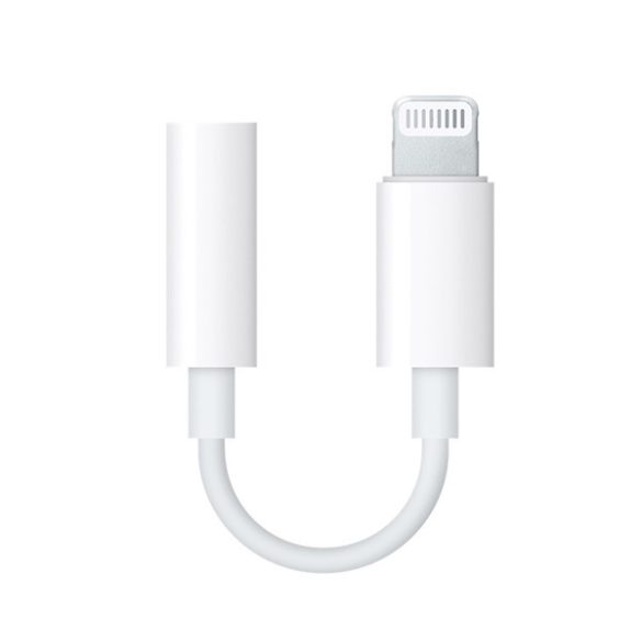 APPLE adapter kábel (3.5mm jack aljzat - lightning) FEHÉR