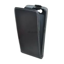   Tok álló, bőr hatású (FLIP, lefelé nyíló, szilikon tartó) FEKETE Huawei Nova