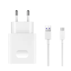   HUAWEI hálózati töltő USB aljzat (10W, gyorstöltő + Type-C kábel) FEHÉR