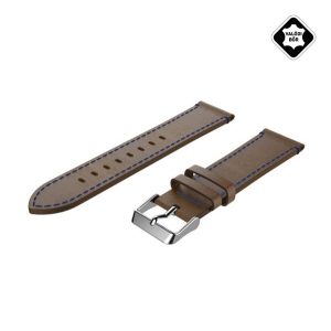 Pótszíj (univerzális, 20mm, valódi bőr, levarrt szél) VILÁGOSBARNA Huawei Watch GT 2 42mm, Samsung Galaxy Watch Active 2 44mm (SM-R820N), Samsung Galaxy Watch Active 2 40mm (SM-R830N)
