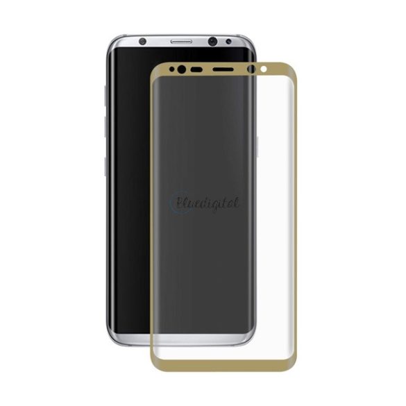 ENKAY képernyővédő üveg (3D full cover, íves, karcálló, 0.26mm, 9H) ARANY Samsung Galaxy S8 (SM-G950)