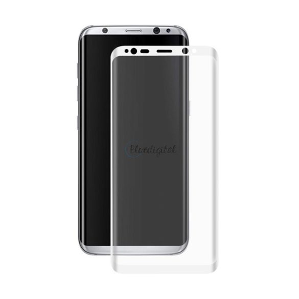 ENKAY képernyővédő üveg (3D full cover, íves, karcálló, 0.26mm, 9H) FEHÉR Samsung Galaxy S8 (SM-G950)