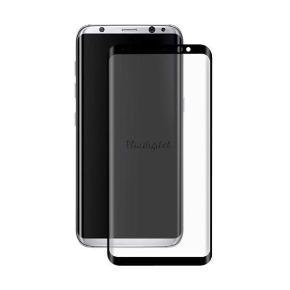 ENKAY képernyővédő üveg (3D full cover, íves, karcálló, 0.26mm, 9H) FEKETE Samsung Galaxy S8 (SM-G950)