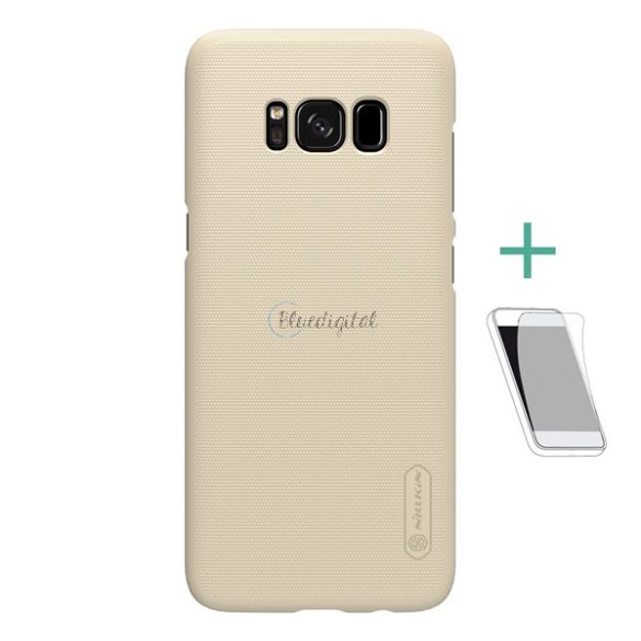 NILLKIN SUPER FROSTED műanyag telefonvédő (gumírozott, érdes felület + képernyővédő fólia) ARANY Samsung Galaxy S8 Plus (SM-G955)