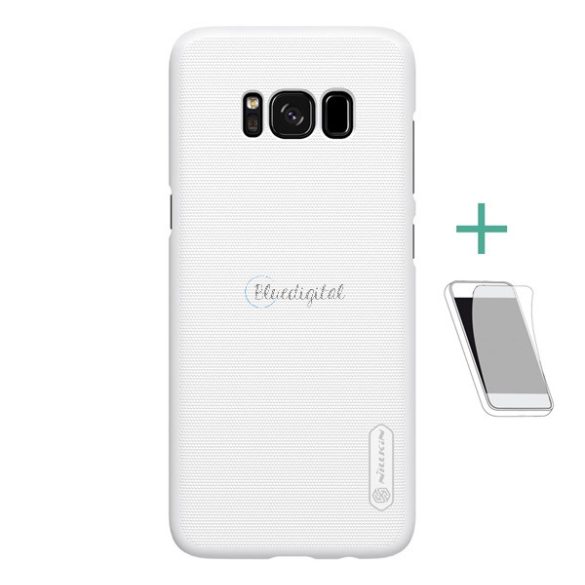 NILLKIN SUPER FROSTED műanyag telefonvédő (gumírozott, érdes felület + képernyővédő fólia) FEHÉR Samsung Galaxy S8 Plus (SM-G955)