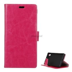   Tok álló, bőr hatású (FLIP, oldalra nyíló, asztali tartó funkció, prémium) RÓZSASZÍN Sony Xperia L1 (G3312)