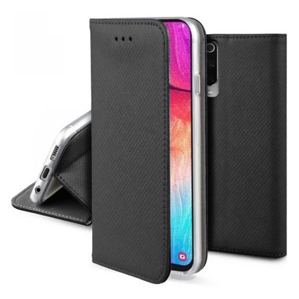 Tok álló, bőr hatású (FLIP, oldalra nyíló, asztali tartó funkció, rombusz minta) FEKETE Samsung Galaxy Xcover 4 (SM-G390), Samsung Galaxy Xcover 4s (SM-G398F)