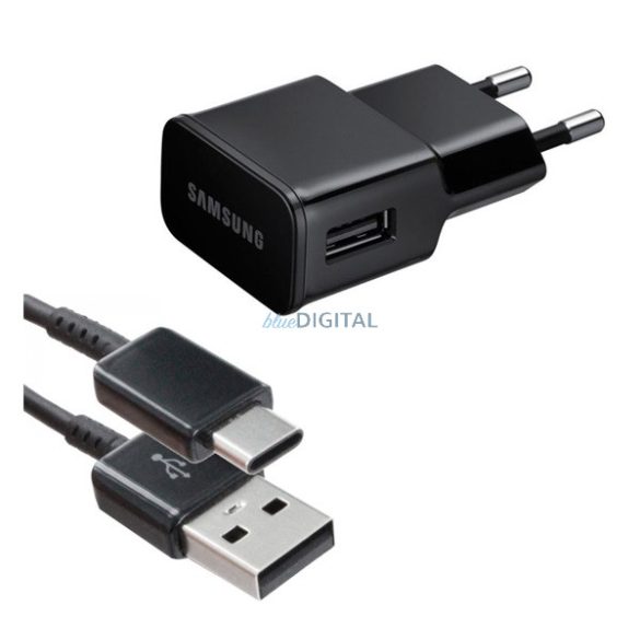 SAMSUNG hálózati töltő USB aljzat (15W, gyorstöltő + EP-DG950CBE Type-C kábel) FEKETE