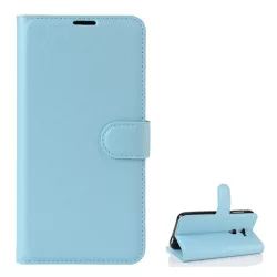   Tok álló, bőr hatású (FLIP, oldalra nyíló, asztali tartó funkció, prémium) VILÁGOSKÉK Alcatel A3 (OT-5046D)