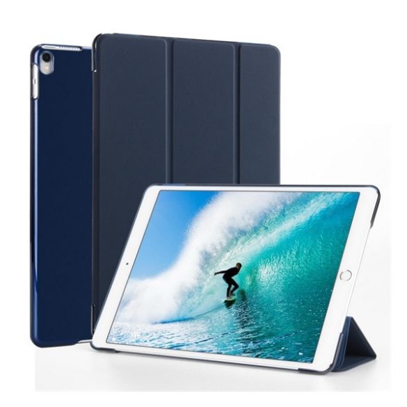 Tok álló, bőr hatású (aktív FLIP, oldalra nyíló, TRIFOLD, asztali tartó) SÖTÉTKÉK Apple IPAD Pro 10.5 (2017), Apple IPAD Air 2019 (Air 3)