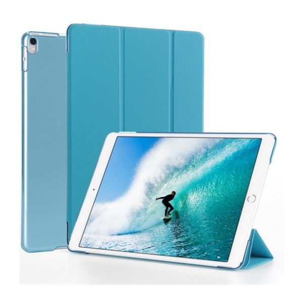 Tok álló, bőr hatású (aktív FLIP, oldalra nyíló, TRIFOLD, asztali tartó) VILÁGOSKÉK Apple IPAD Pro 10.5 (2017), Apple IPAD Air 2019 (Air 3)