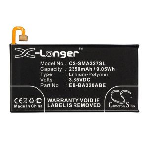 CAMERON SINO Li-Polymer akku (3.85V/2350mAh, Samsung EB-BA320ABE kompatibilis) FEKETE Samsung Galaxy A3 (2017) SM-A320F