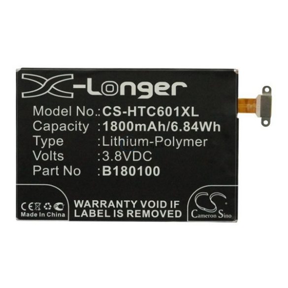 CAMERON SINO Li-Polymer akku (3.8V/1800mAh, HTC 35H00210-00M kompatibilis) FEKETE HTC One Mini (M4)