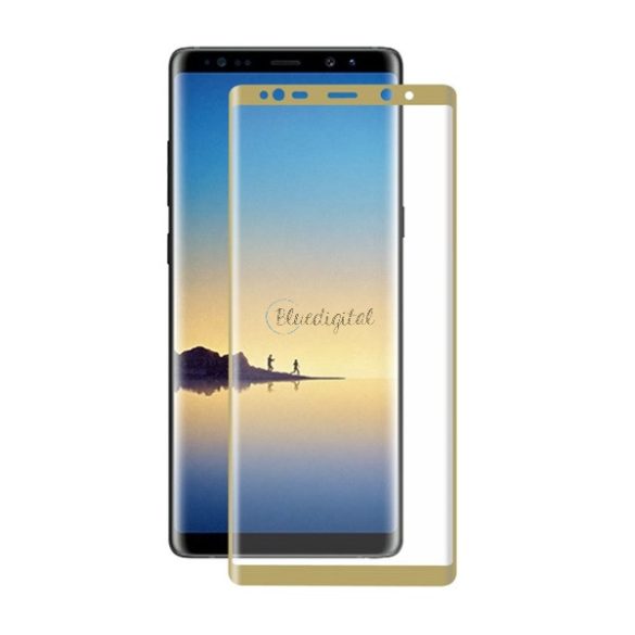 ENKAY képernyővédő üveg (3D full cover, íves, karcálló, 0.26mm, 9H) ARANY Samsung Galaxy Note 8 (SM-N950F)
