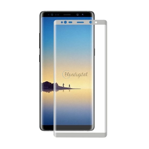 ENKAY képernyővédő üveg (3D full cover,íves, karcálló, 0.26mm, 9H) EZÜST Samsung Galaxy Note 8 (SM-N950F)
