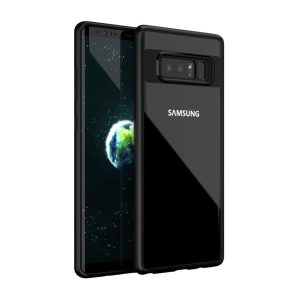 IPAKY műanyag telefonvédő (szilikon keret, közepesen ütésálló, átlátszó hátlap) FEKETE Samsung Galaxy Note 8 (SM-N950F)