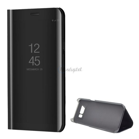 Tok álló (aktív FLIP, oldalra nyíló, asztali tartó funkció, tükrös felület, Mirror View Case) FEKETE Samsung Galaxy S8 (SM-G950)