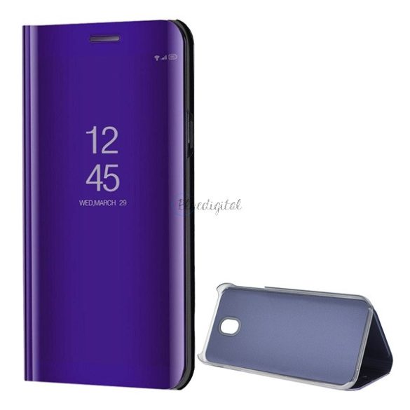 Tok álló (aktív FLIP, oldalra nyíló, asztali tartó funkció, tükrös felület, Mirror View Case) LILA Samsung Galaxy J3 (2017) SM-J330 EU