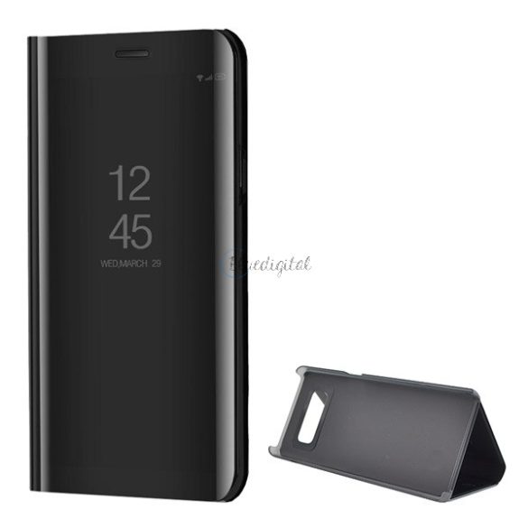 Tok álló (aktív FLIP, oldalra nyíló, asztali tartó funkció, tükrös felület, Mirror View Case) FEKETE Samsung Galaxy Note 8 (SM-N950F)